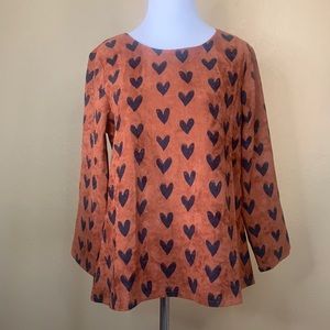 NWT! ModCloth x Compania Fantastica Micro-Corduroy Heart Print Top